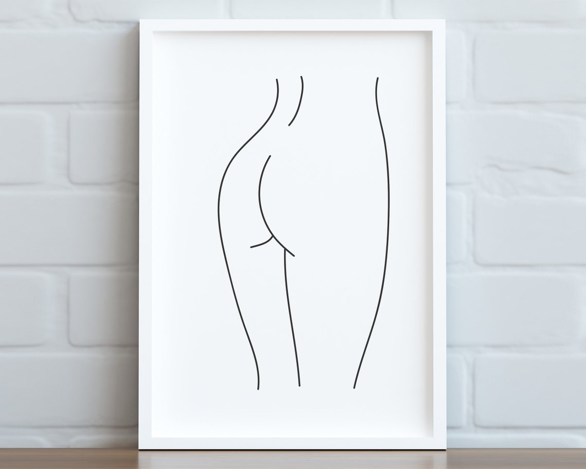Line Drawing Wall Art Nude Pencil Drawing Instant Black And White Art Abstract Line Art - Image 3