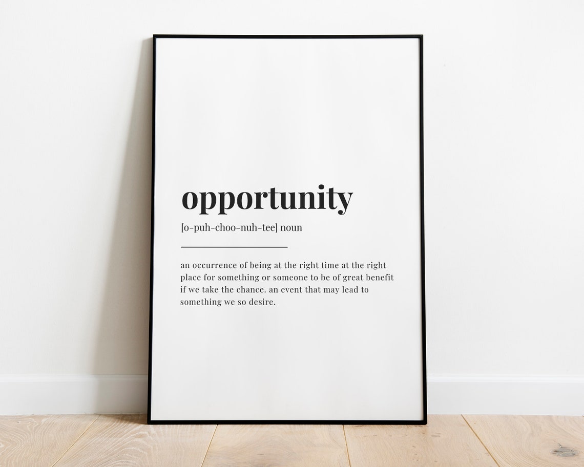 Opportunity Definition Quote Art Print for Office - Image 3