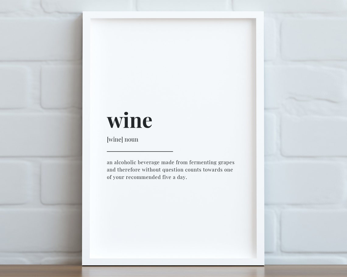 Wine Definition Quote Print, Kitchen Bar Wall Art - Image 3