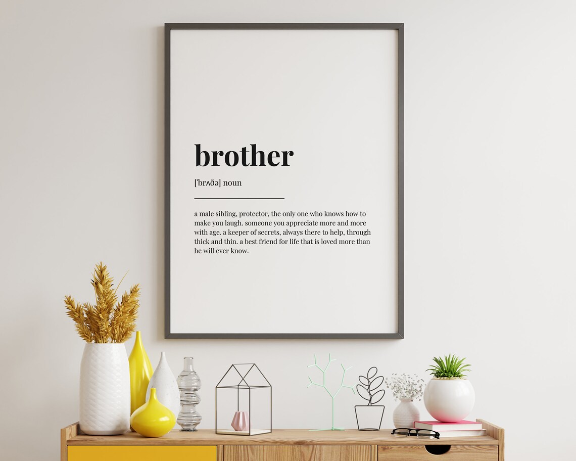 Brother Definition Meaning Gift Print - Image 2