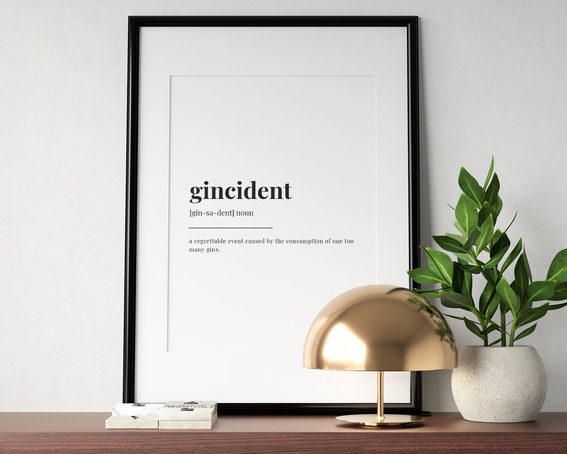 Gincident Definition Gin Bar Sign, Art Print - Image 2