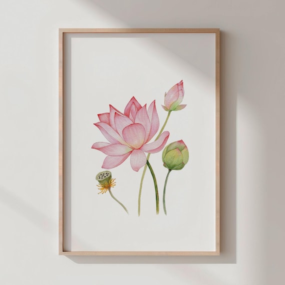 Watercolor Print Minimalist Floral Wall Art