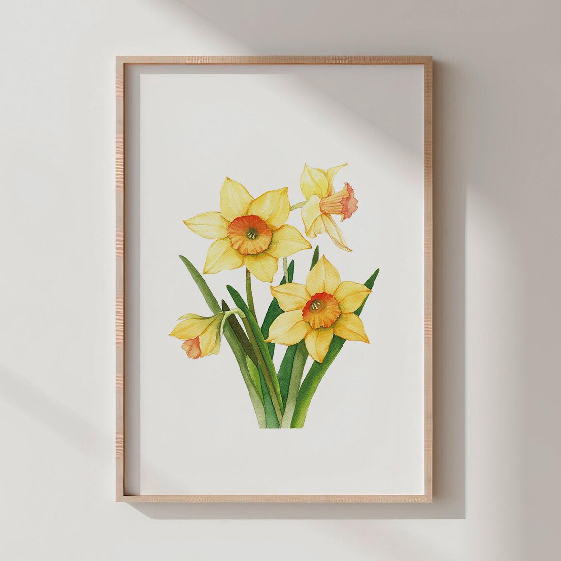 Yellow Daffodil Watercolor Bloom Spring Flower Botanical Poster