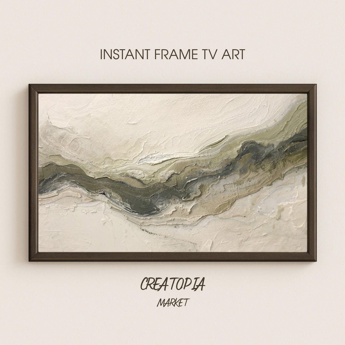 Flow Of Light Abstract Impasto Oil Texture Neutral Art Poster