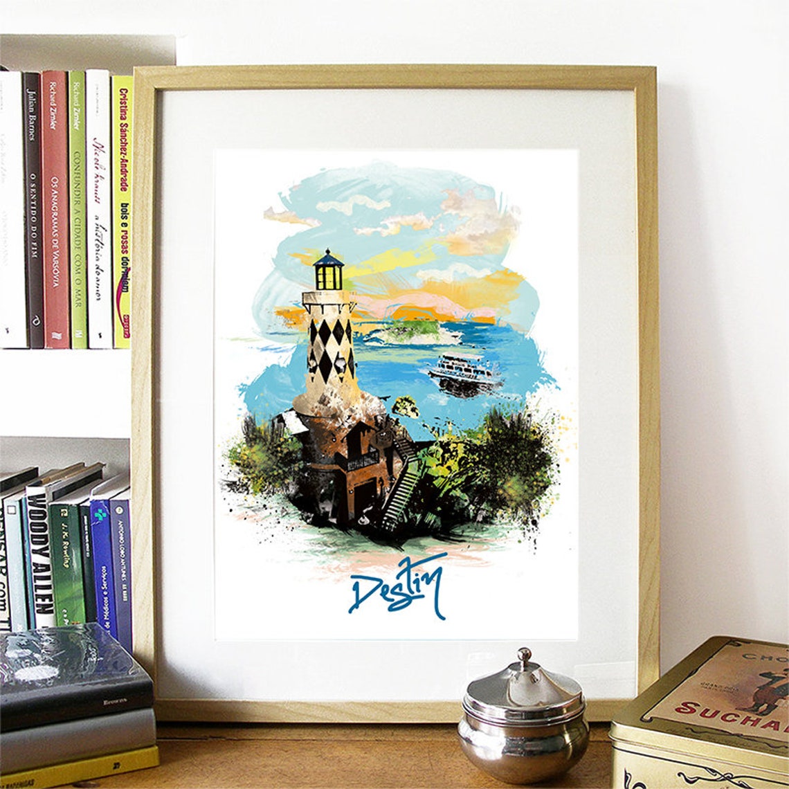 Destin Print Destin Skyline Destin Art Destin Poster Destin Watercolor Destin Art Print Destin Map Destin Wall Art Destin Florida - Image 2