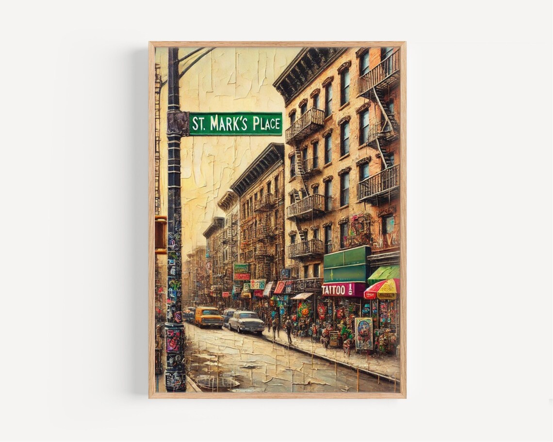 St Marks Place NYC Bohemian East Village Travel Poster