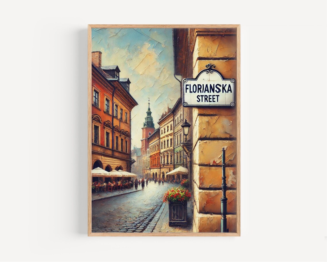 Florianska Street Krakow Poland Old Town Cobblestone Cityscape Poster