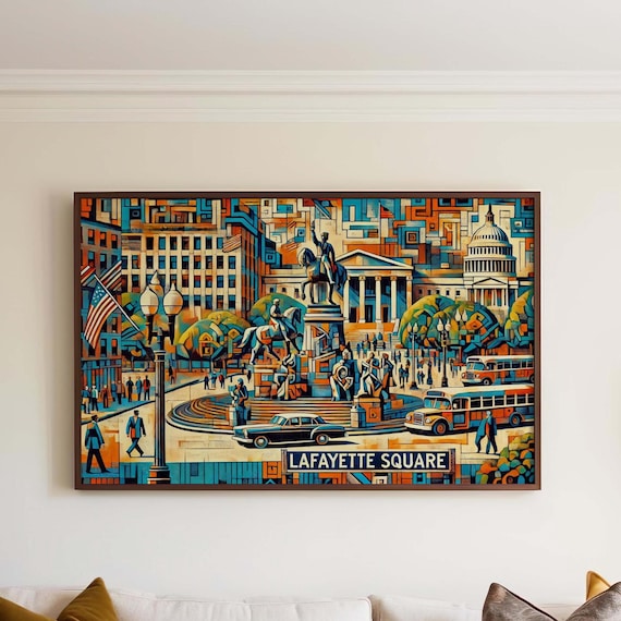 Lafayette Square Washington DC Geometric Capital Cityscape Poster