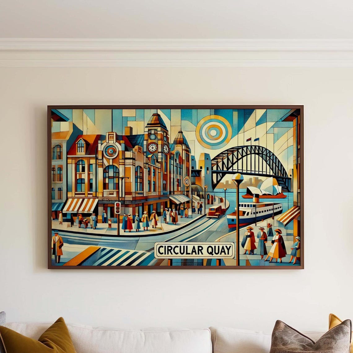 Circular Quay Sydney Vintage Art Deco Harbour Travel Wall Poster