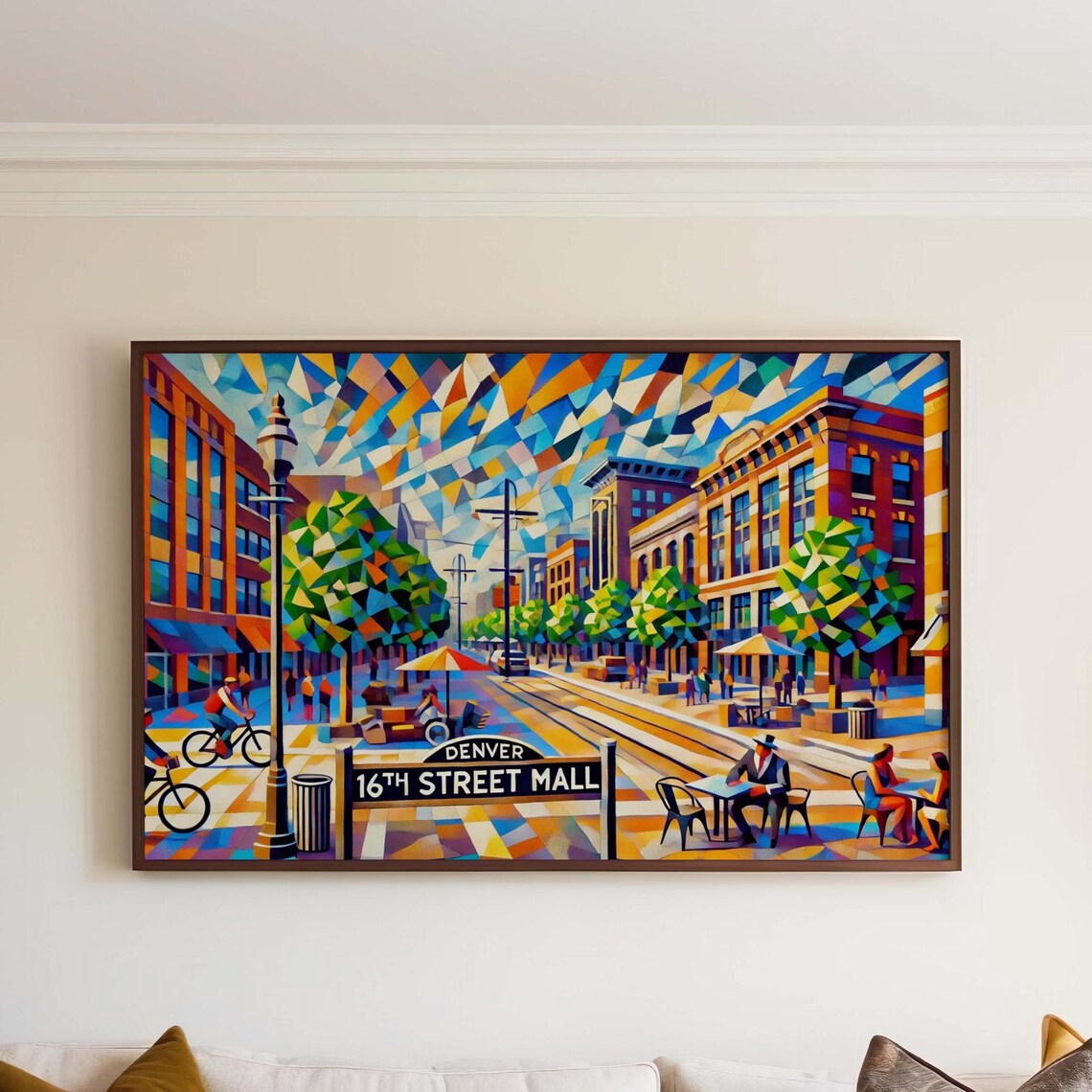 Denver Colorado 16th Street Mall Mosaic Street Scene Art Poster