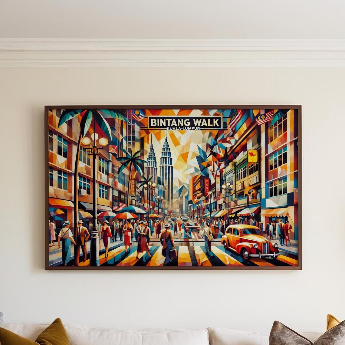 Bintang Walk Kuala Lumpur Art Deco Petronas Towers Street Poster