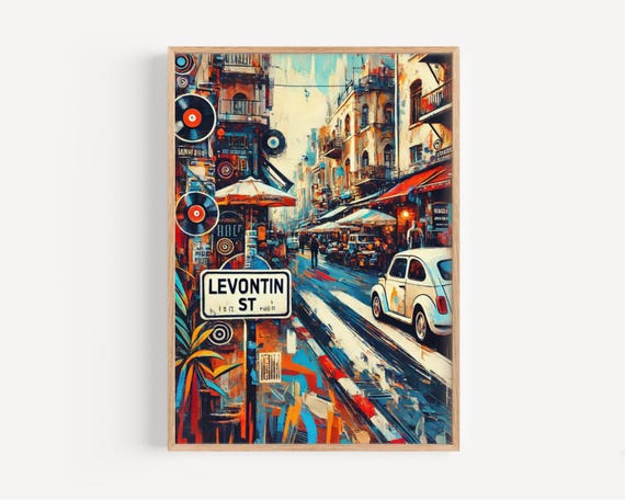 Wall Art Levontin Street Print Tel Aviv Travel Poster Israel Gift Housewarming Decor Artwork