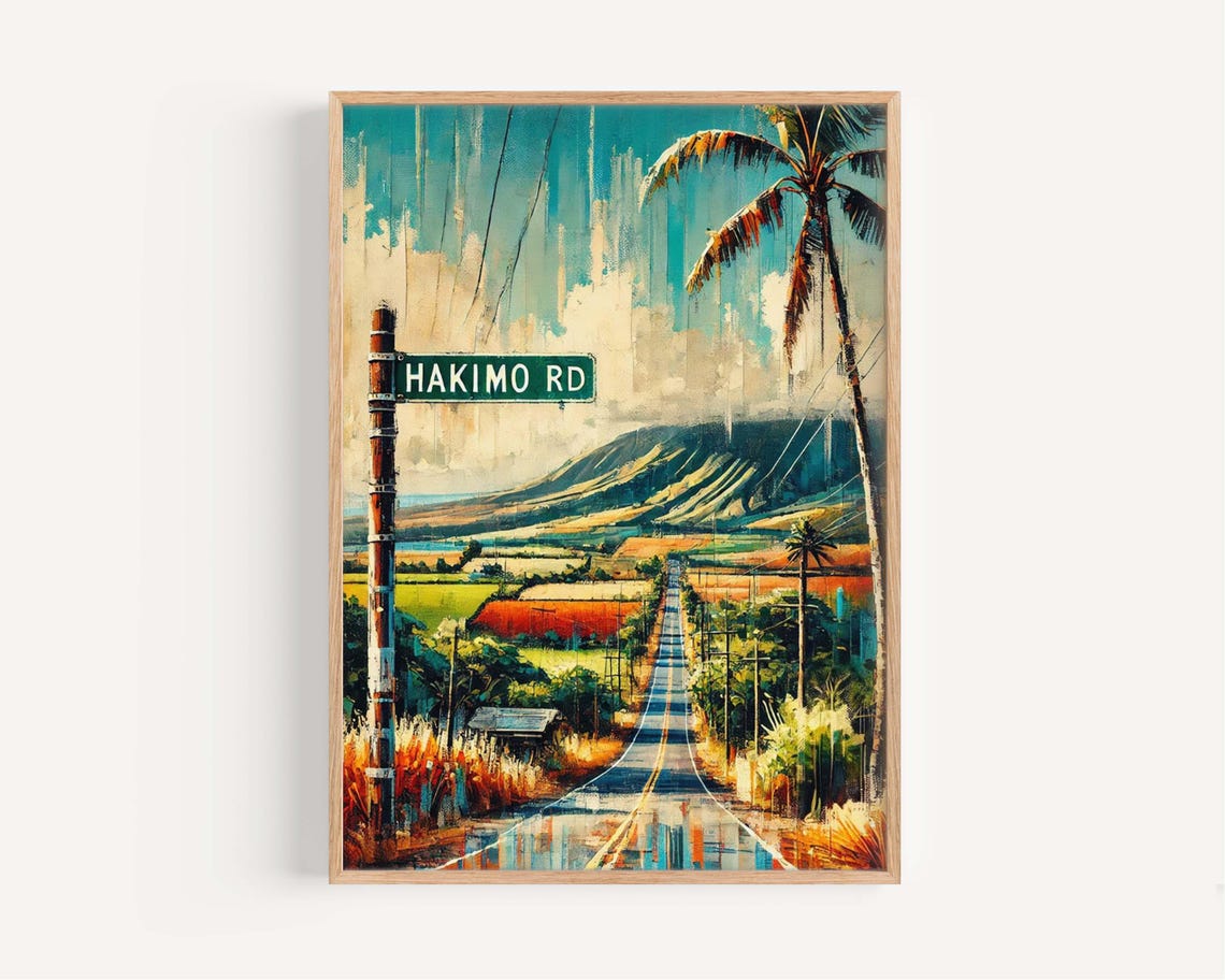 Hakimo Road Oahu Art Print Hawaii Travel Poster