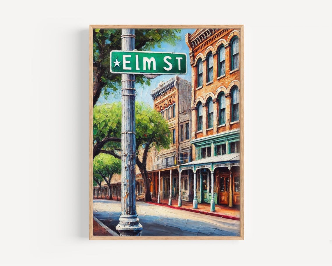 Dallas Texas Elm Street Historic Downtown Painted Artwork Poster