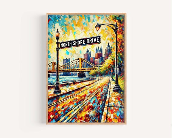 North Shore Drive Art Print Pittsburgh Travel Poster