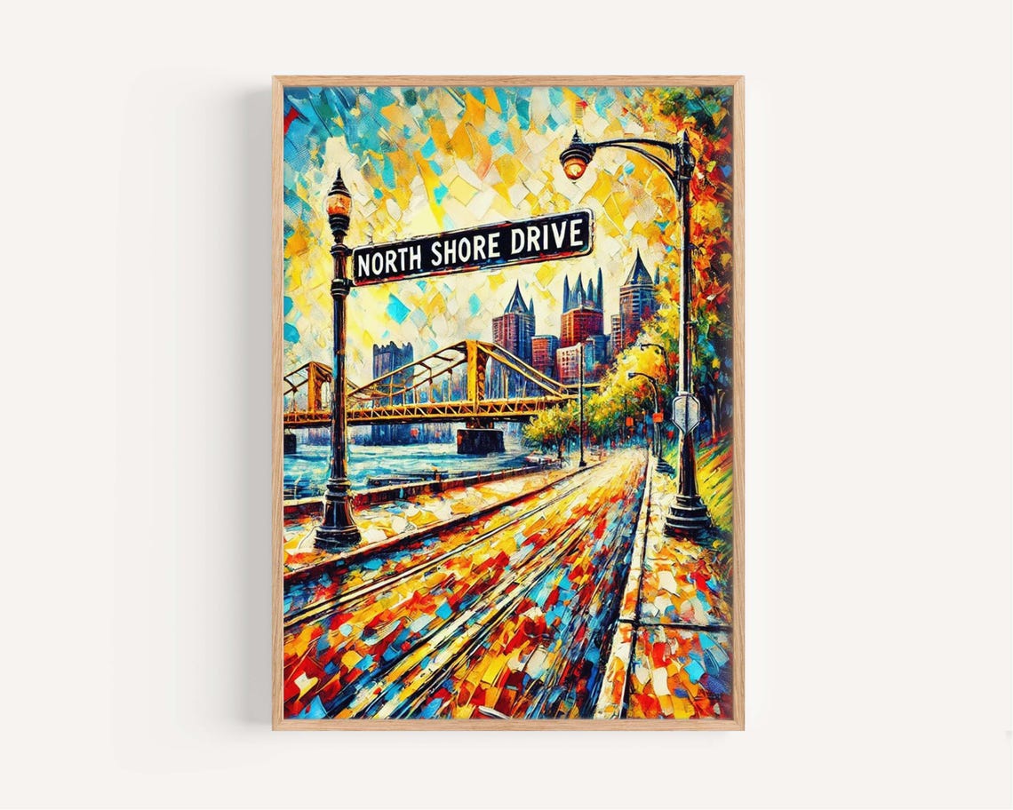 North Shore Drive Art Print Pittsburgh Travel Poster