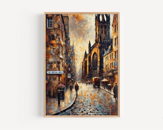 Edinburgh Royal Mile, Scotland Travel Poster