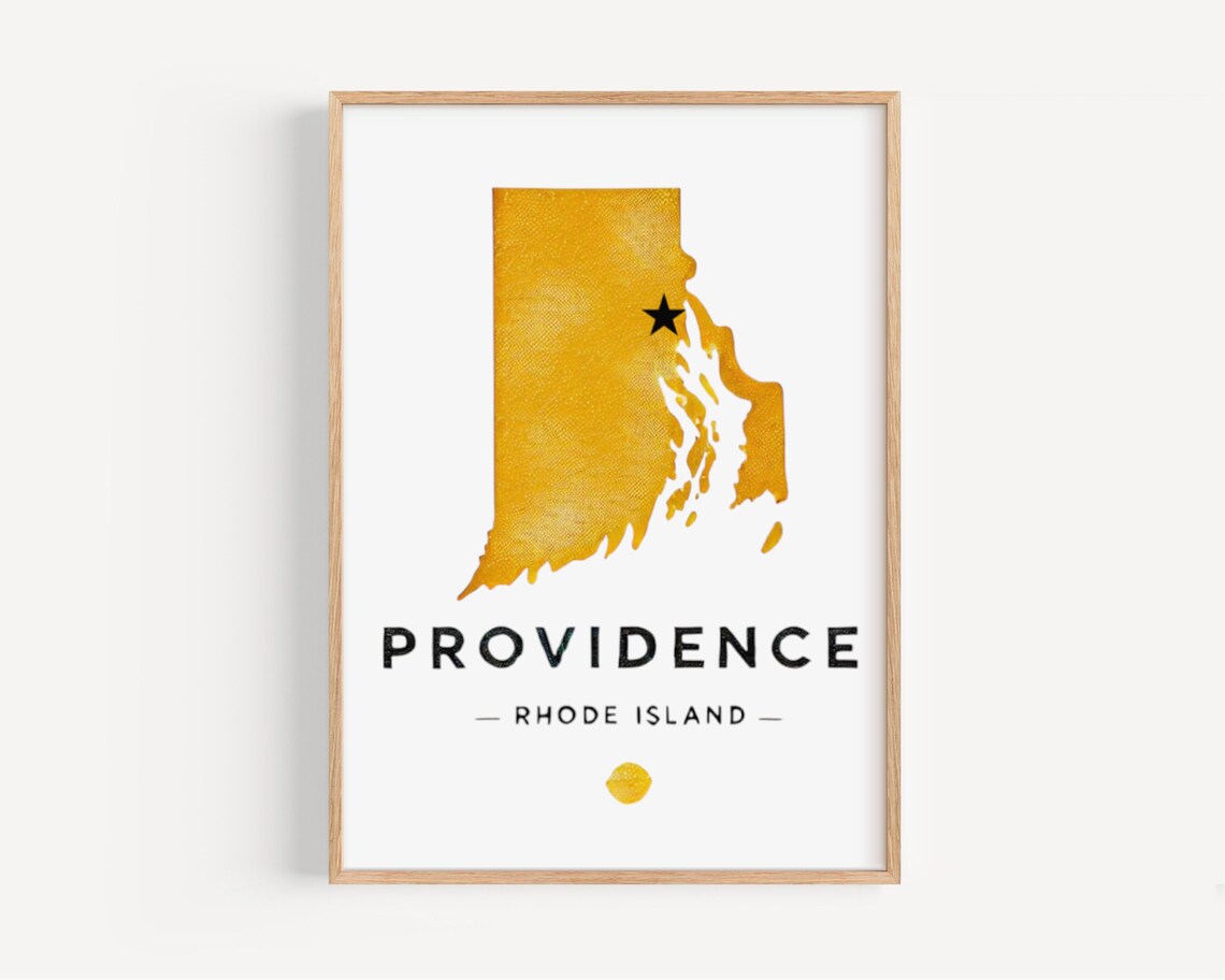 Providence Rhode Island Travel Poster, Map Decor
