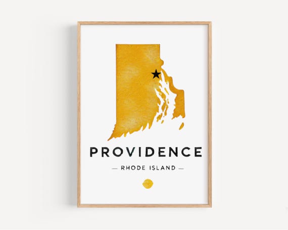 Providence Rhode Island Travel Poster, Map Decor