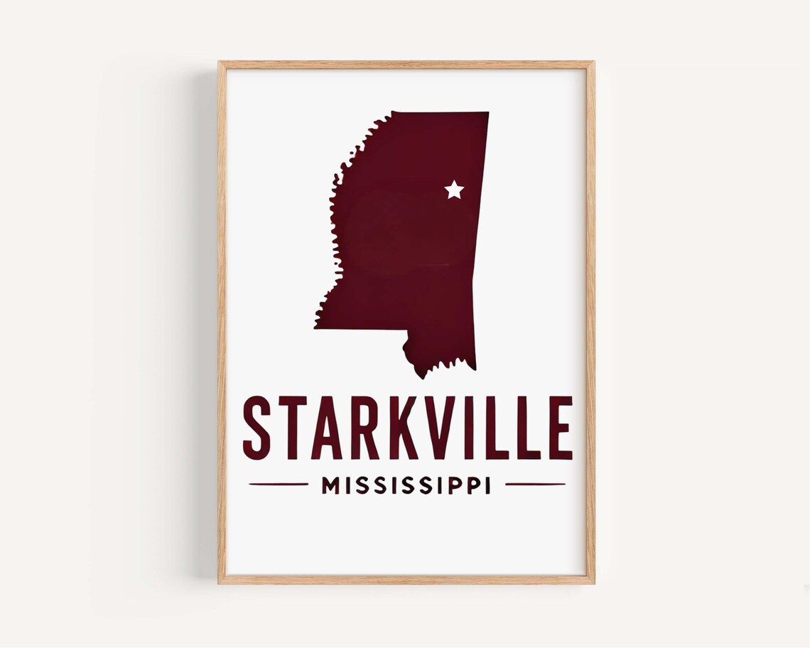 Starkville Mississippi Minimalist Travel Poster