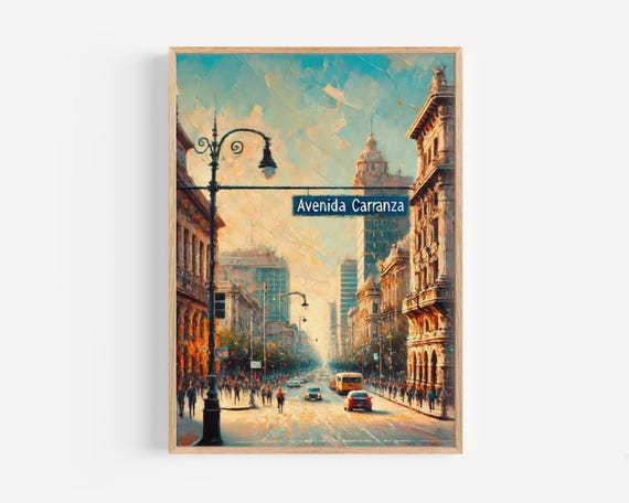 Avenida Carranza Print San Luis Potosi Mexico Travel Poster