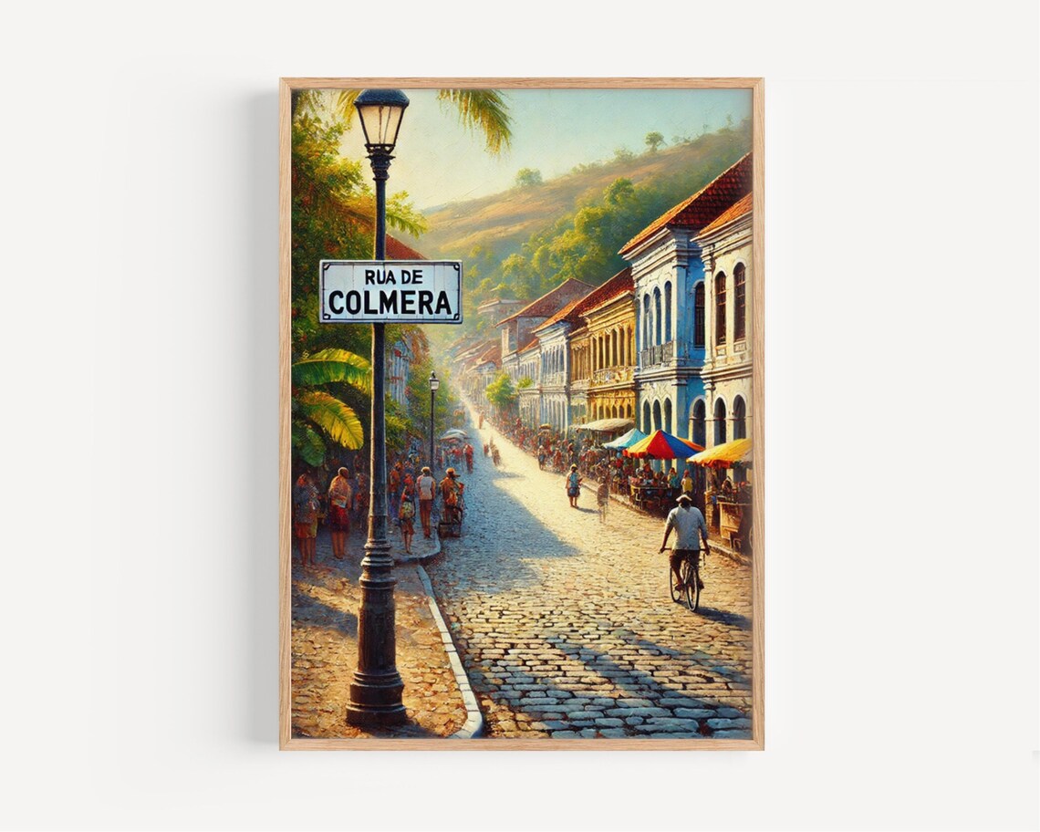 Rua De Colmera Dili East Timor Cobbled Colonial Street Art Poster