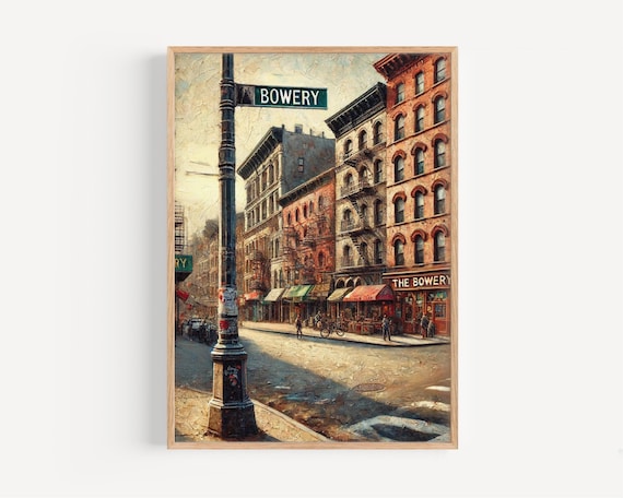 The Bowery New York City Vintage Tenement Street Scene Poster