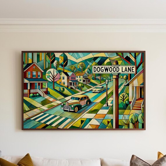 Charlottesville Virginia Dogwood Lane Geometric Houses Poster
