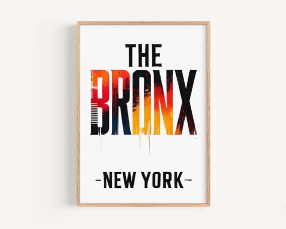The Bronx New York Bold Sunset Gradient Typographic Design Poster