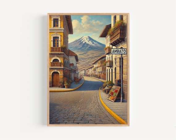 Ecuador Ambato Wall Art Print Travel Poster South Decor Gift Housewarming Artwork