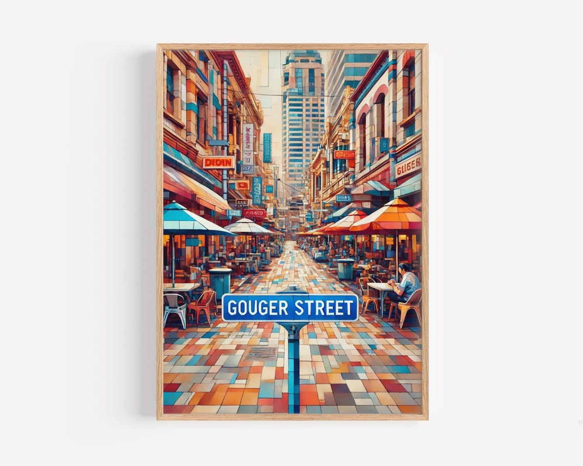 Gouger Street Adelaide, Australia Travel Poster