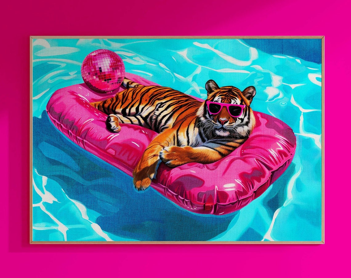 Tiger Beach Beach House Decor Poster