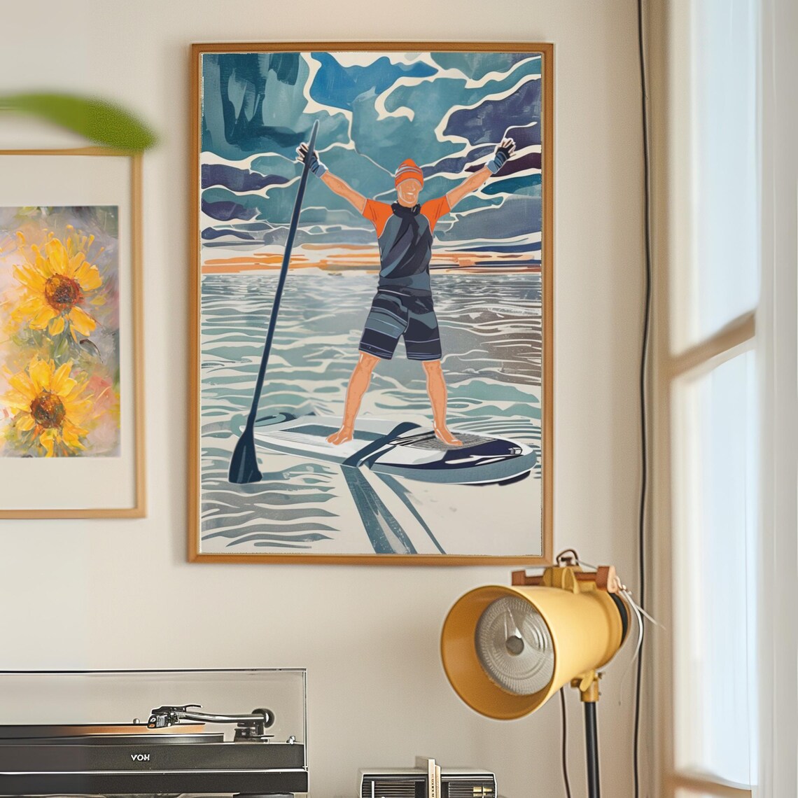 Paddleboard Art Print, Extreme Sports Gift