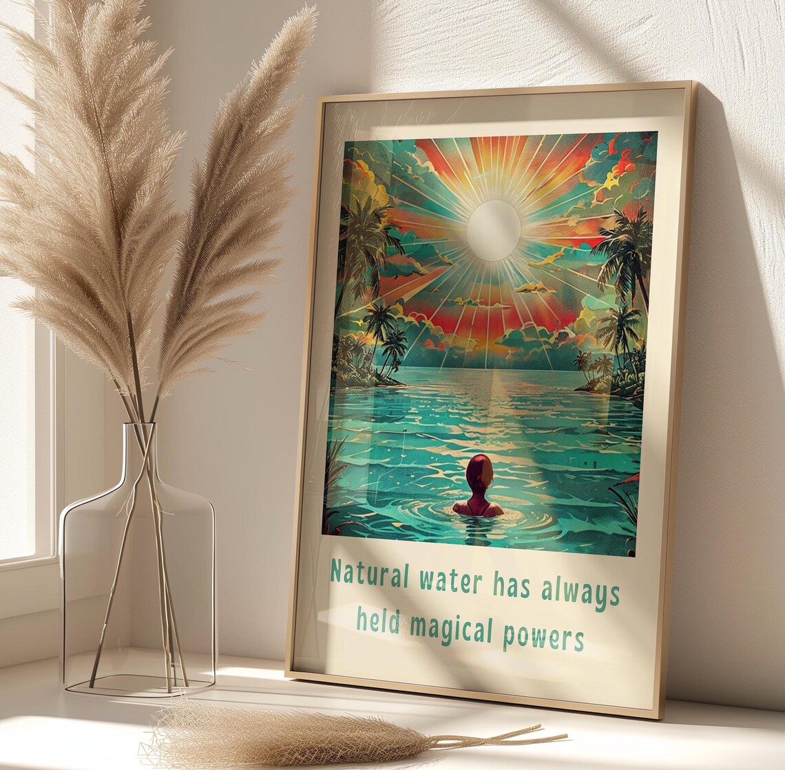 Wild Swimming Natural Water Magical Powers Sunset Ocean Poster