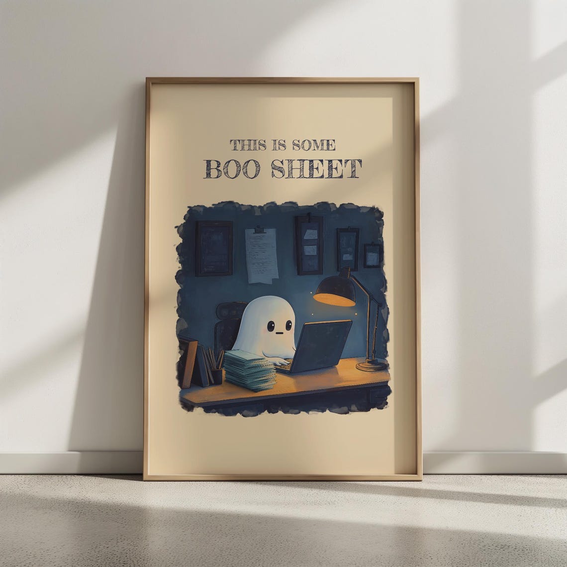 This Is Some Boo Sheet Funny Ghost Working Office Humor Poster - Image 3