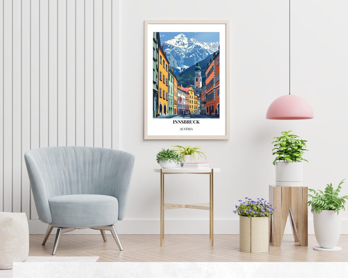 Innsbruck Austria Travel Print Wall Art Innsbruck Austria City Golden Roof Travel Gift Golden Roof Poster Wall Art - Image 2