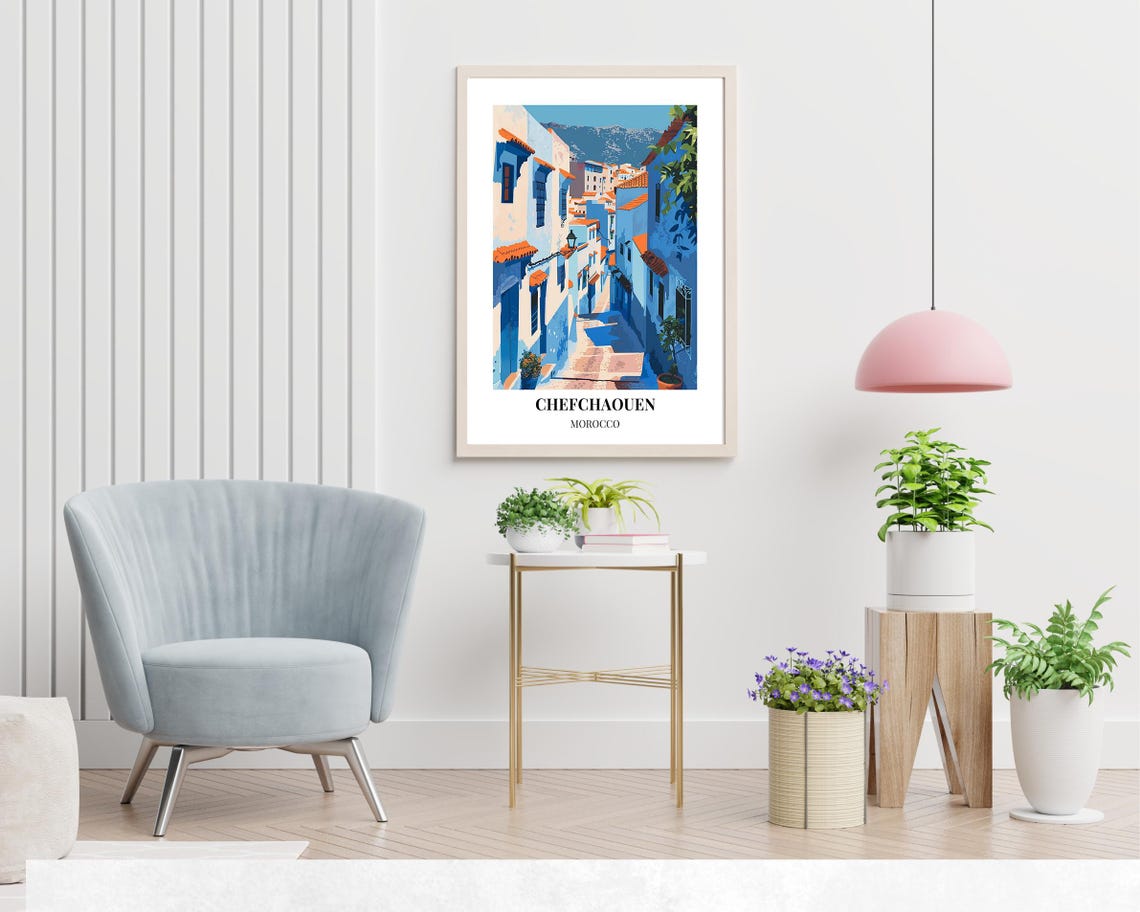 Chefchaouen Morocco Blue Medina Alley Daytime Streets Poster - Image 2