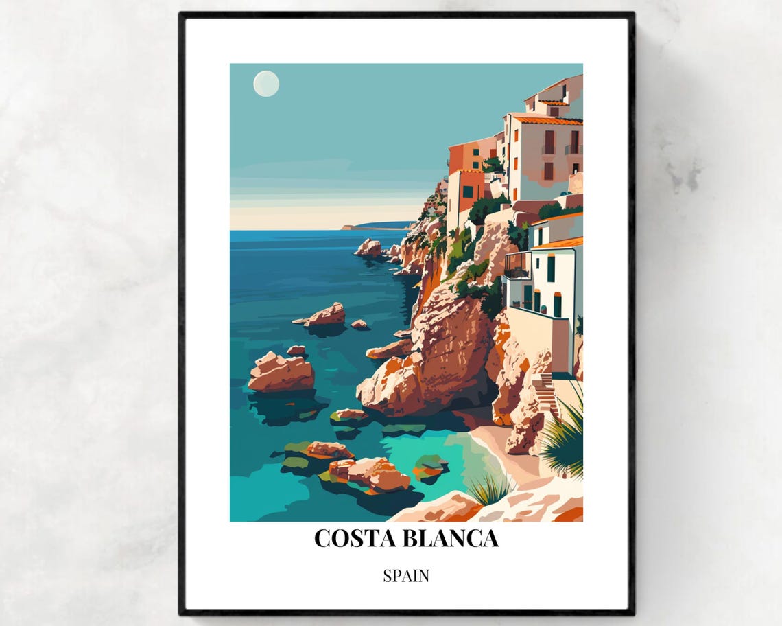 Costa Blanca Spain Travel Print Wall Art Costa Blanca Spain City Print Costa Blanca Spain Travel Gift Costa Blanca Spain Poster