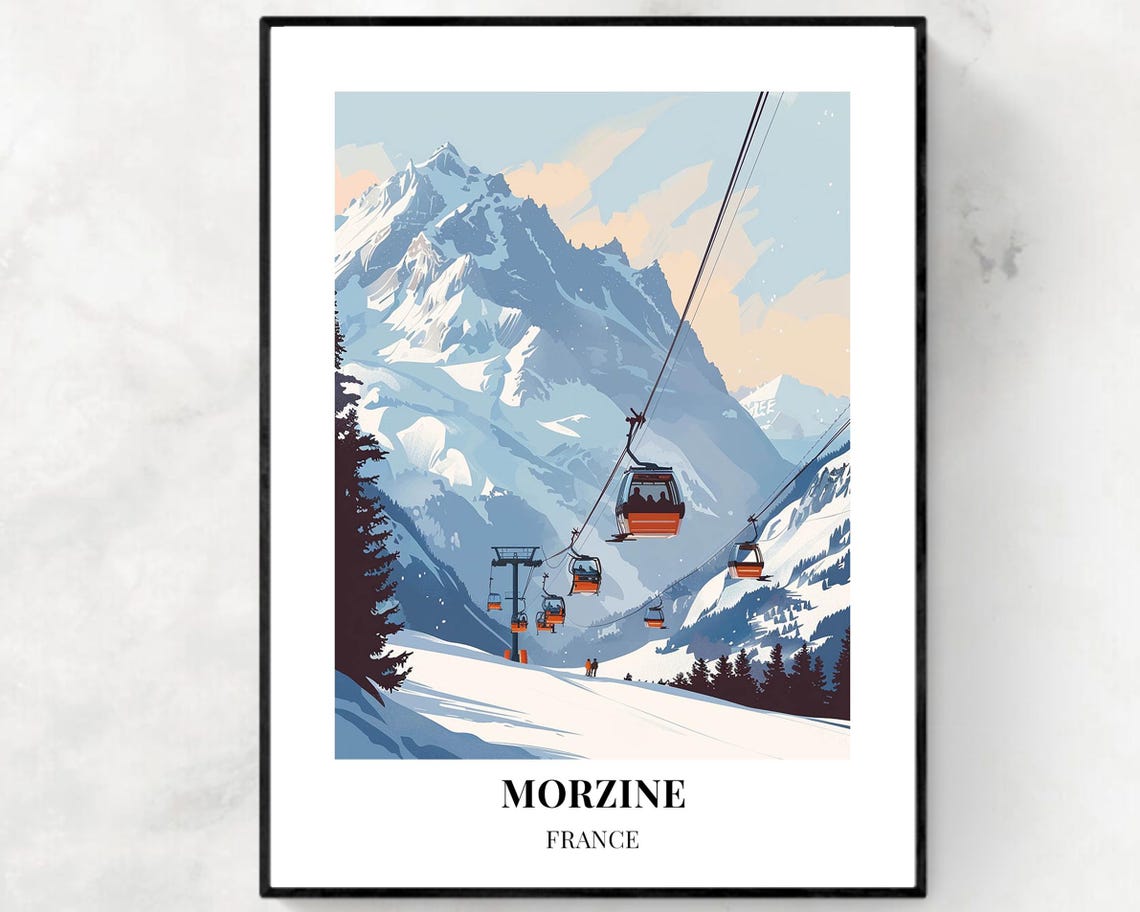 Morzine France Travel Print Wall Art Morzine France City Print Morzine France Travel Gift Morzine France Poster