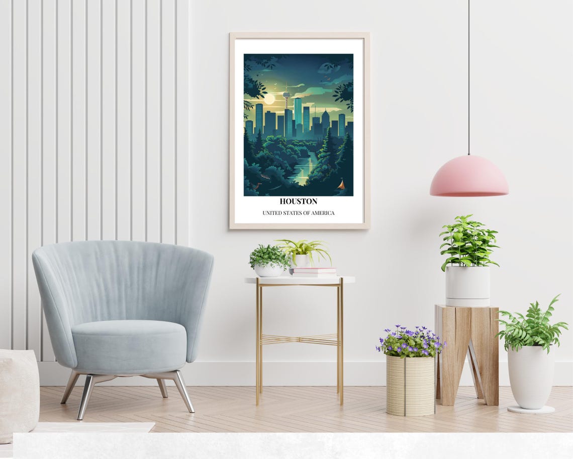 Houston United States Travel Print Wall Art Houston United States City Print Houston United States Travel Gift Houston Travel Gift - Image 2