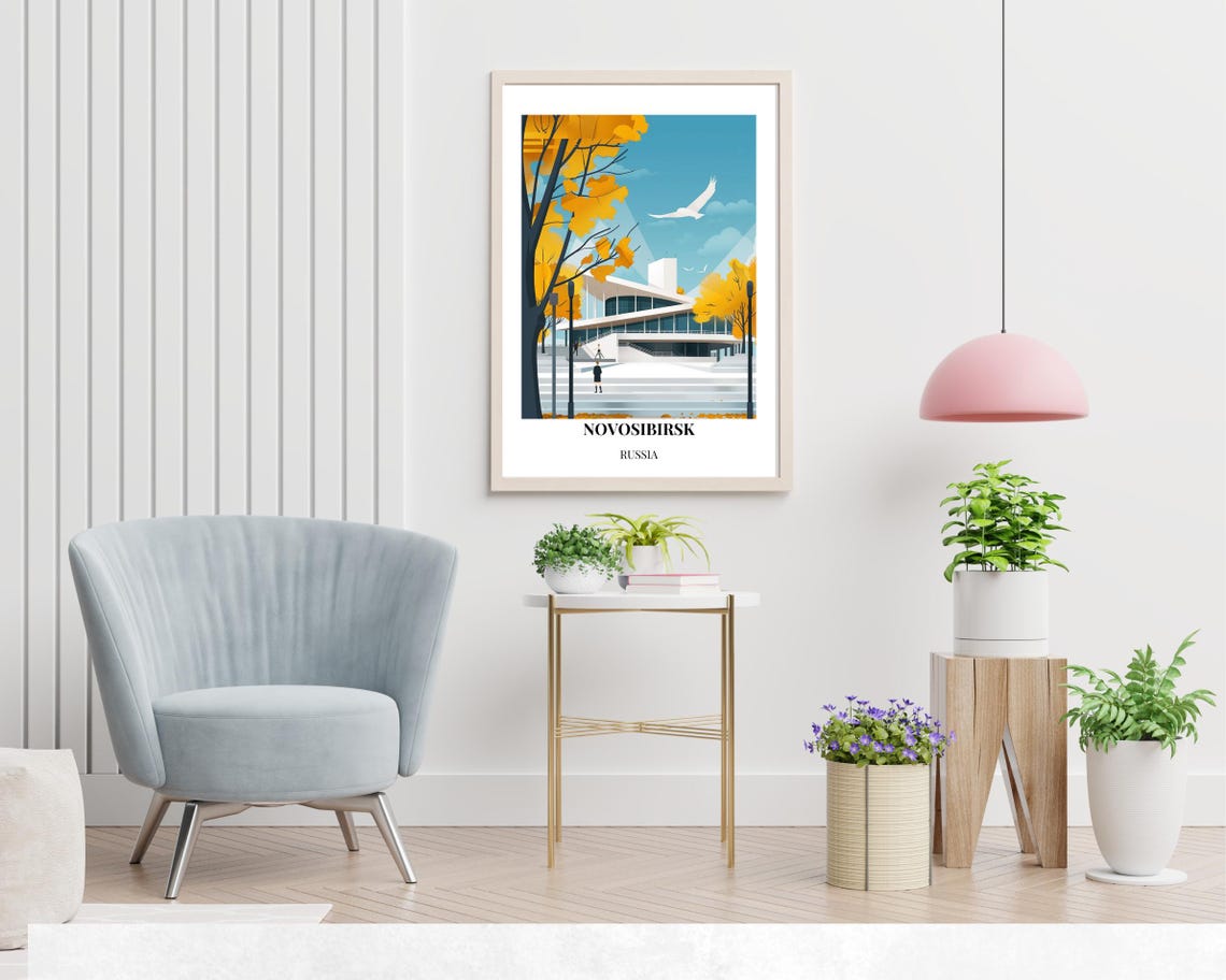 Novosibirsk Opera And Ballet Theatre Travel Print Wall Art Novosibirsk Russia City Print Novosibirsk Opera And Ballet Theatre Poster - Image 2