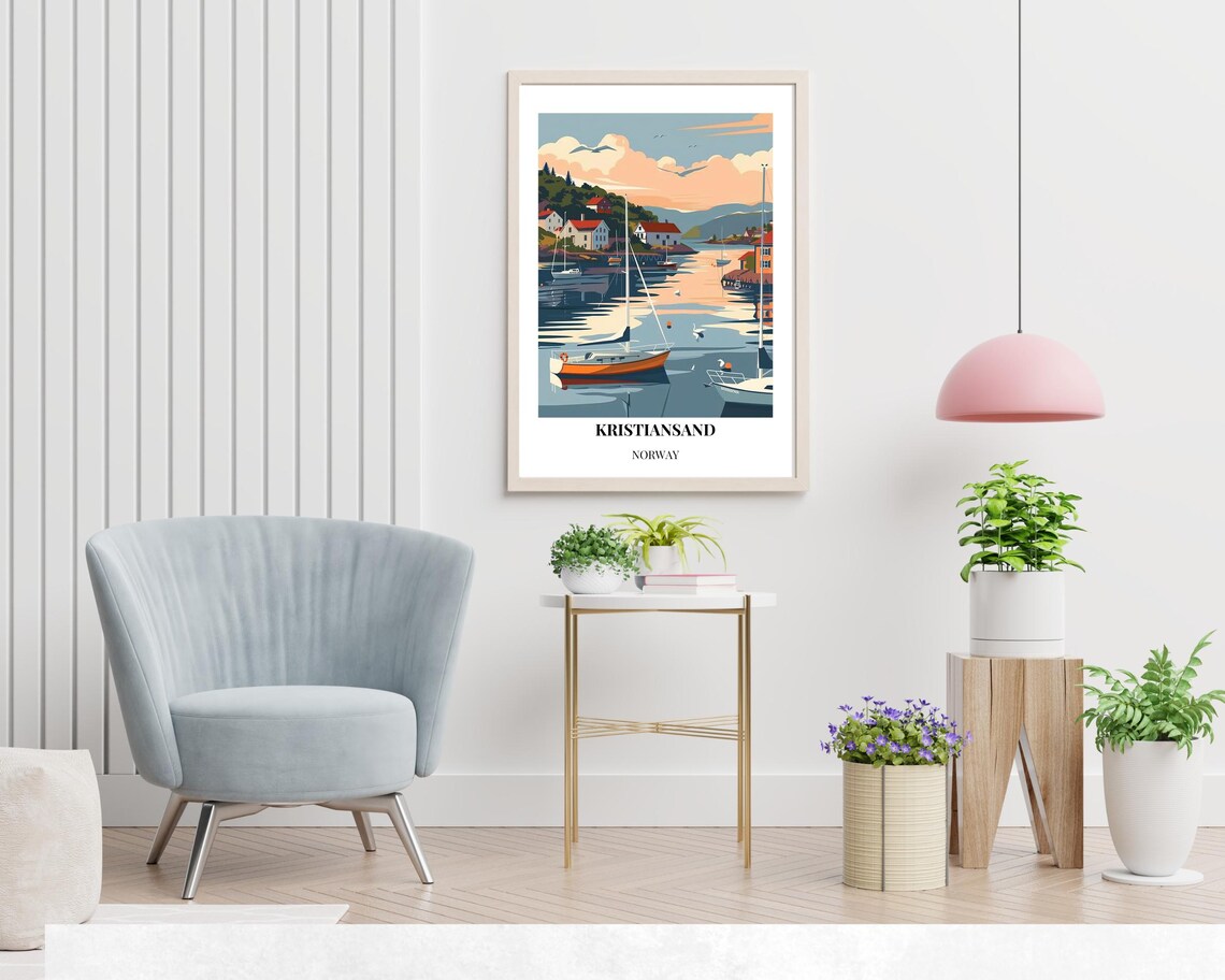 Kristiansand Norway Travel Print Wall Art Kristiansand Norway City Print Kristiansand Zoo And Amusement Park Travel Gift - Image 2