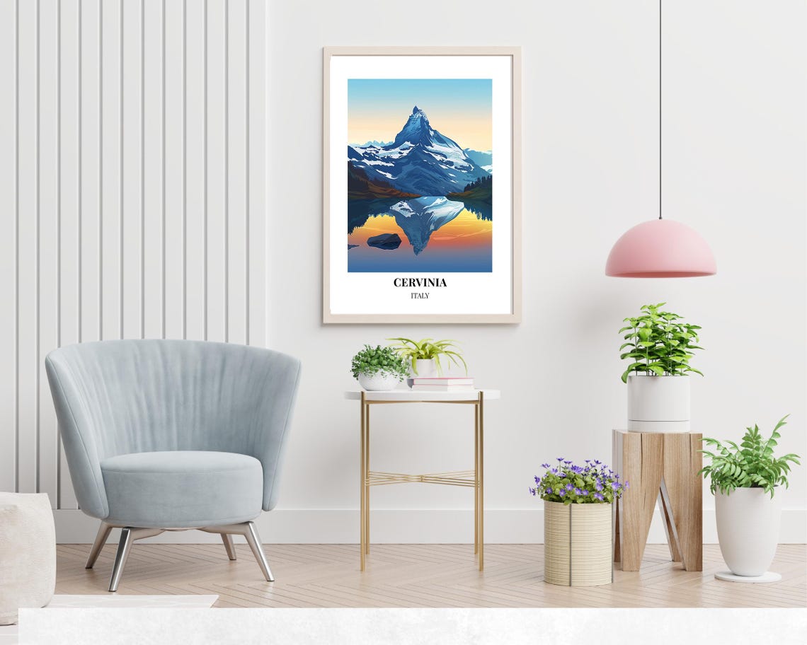 Cervinia Italy Matterhorn Reflection Sunset Alpine Lake Poster - Image 2