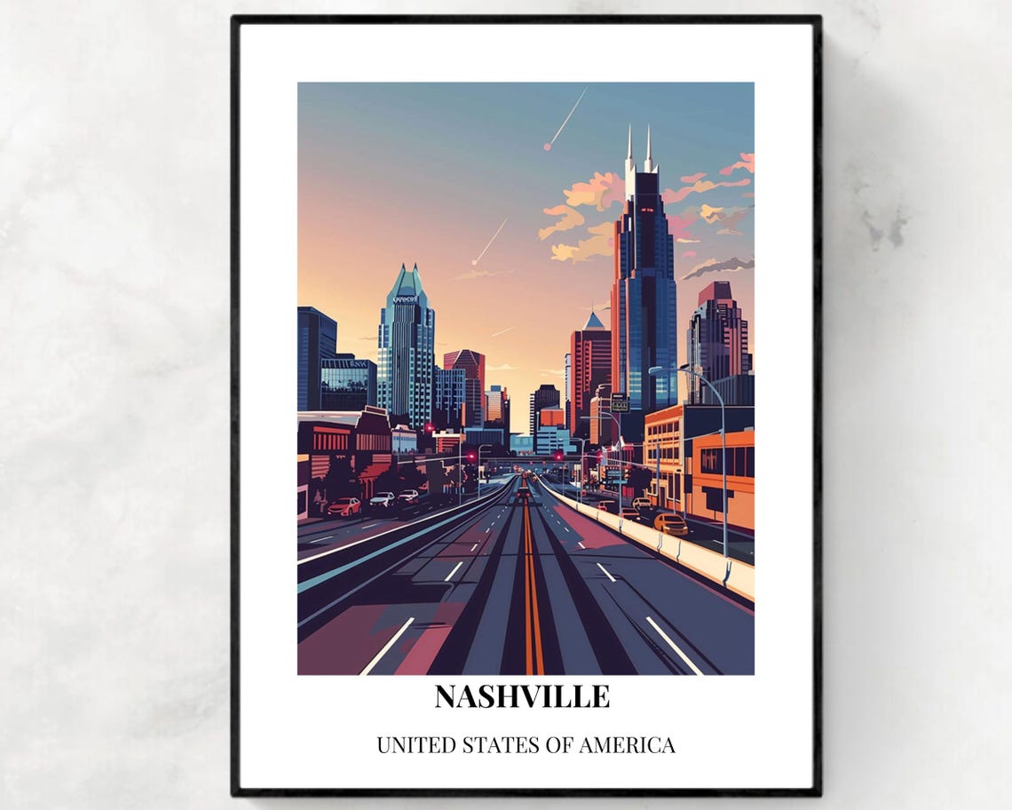 Nashville United States Travel Print Wall Art Nashville United States City Print Nashville United States Travel Gift Nashville