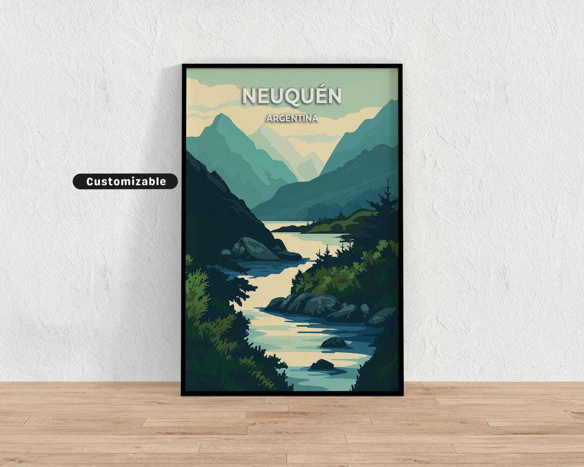 Neuqun Argentina Travel Poster Custom Wall Art