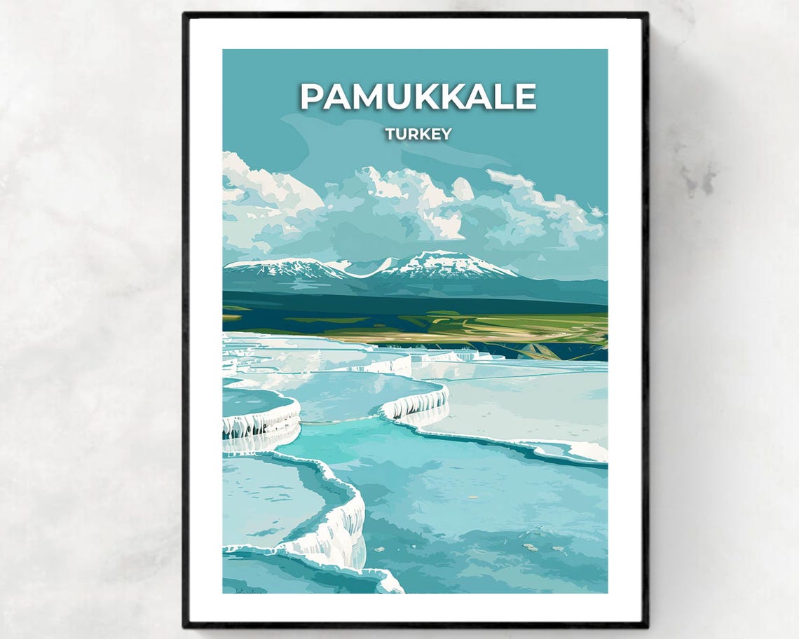 Pamukkale Travel Print Wall Art Pamukkale Turkey City Print Pamukkale Travel Gift Pamukkale City Poster Travel Gift