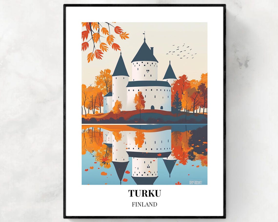 Turku Castle Travel Print Wall Art Turku Finland City Print Turku Castle Travel Gift Turku Castle Poster Travel Gift