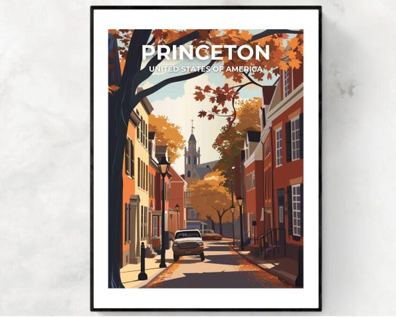 Princeton Travel Print Princeton New Jersey Travel Gift City Poster Wedding Gift Birthday Present