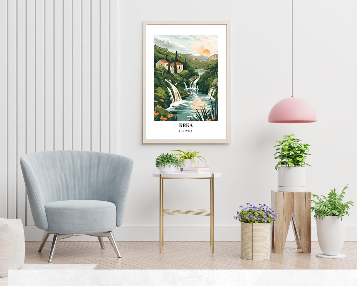 Krka Croatia Travel Print Wall Art Krka Croatia City Print Krka Croatia Travel Gift Krka Croatia Poster Wall Art - Image 2