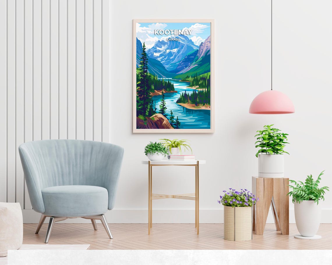 Kootenay National Park Canada River Valley Sunset Travel Poster - Image 2